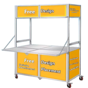 Outdoor Foldable Stainless Steel Food Cart