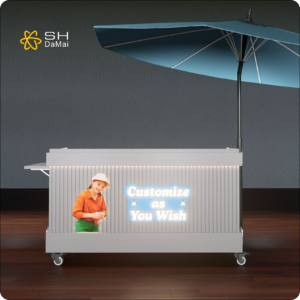 Stainless Steel and Wood Food Folding Cart